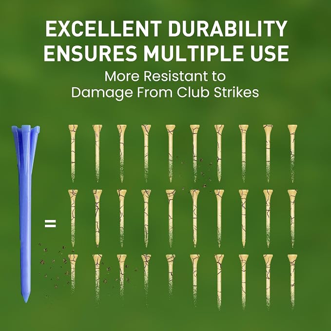 FINGER TEN Golf Tees Plastic Unbreakable Easy to Find Bulk Value 500 Count - Image 5
