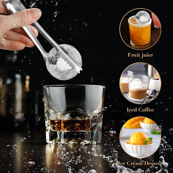 Golf Gifts Ball Ice Maker Mold set of 4, 2.5" Large Sphere Round Ice Cube Mold - Image 6