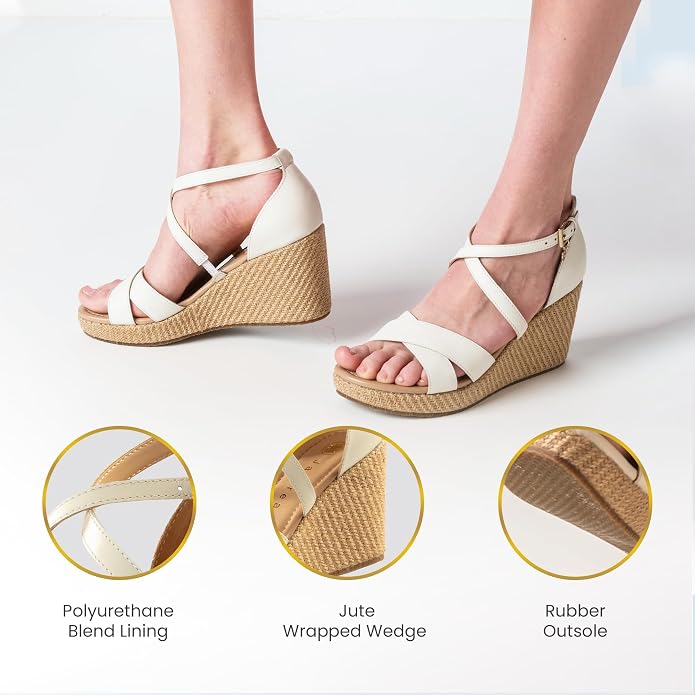 JATAREA Leather Wedge Sandals for Women | Women's Sandals Perfect for Summer - Image 6