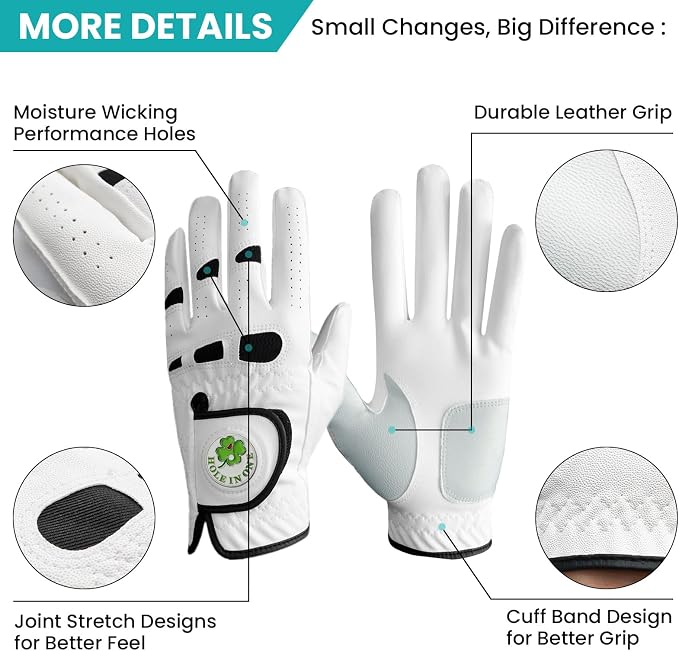 Golf Gloves Men Leather Value 1 Pair - Image 2