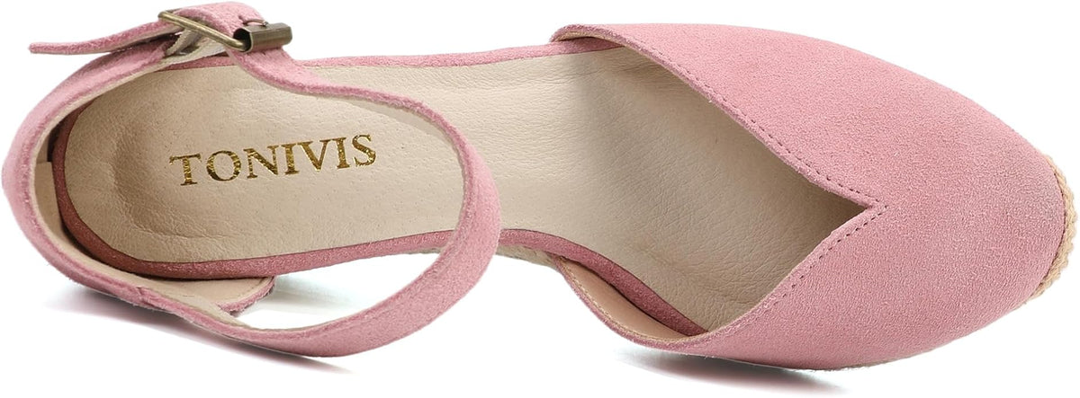 Platform Wedges Sandals for Women, Ankle-Strap, Cap Toe, Summer Espadrilles - Image 5