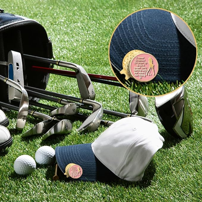 Pink Golfer Ball Marker with Magnetic Hat Clip, Funny Golf Accessories Gifts - Image 5