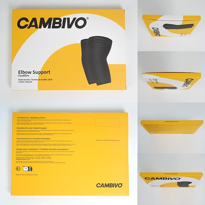 CAMBIVO 2 Pack Elbow Brace for Tendonitis, Tennis Elbow Compression Support - Image 8