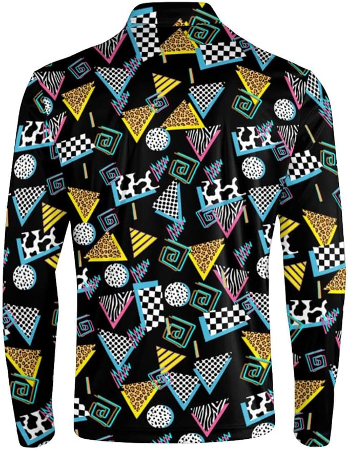 Men's Long Sleeve Golf Shirt Quick Dry 3 Button Work Fishing Outdoor Casual - Image 2