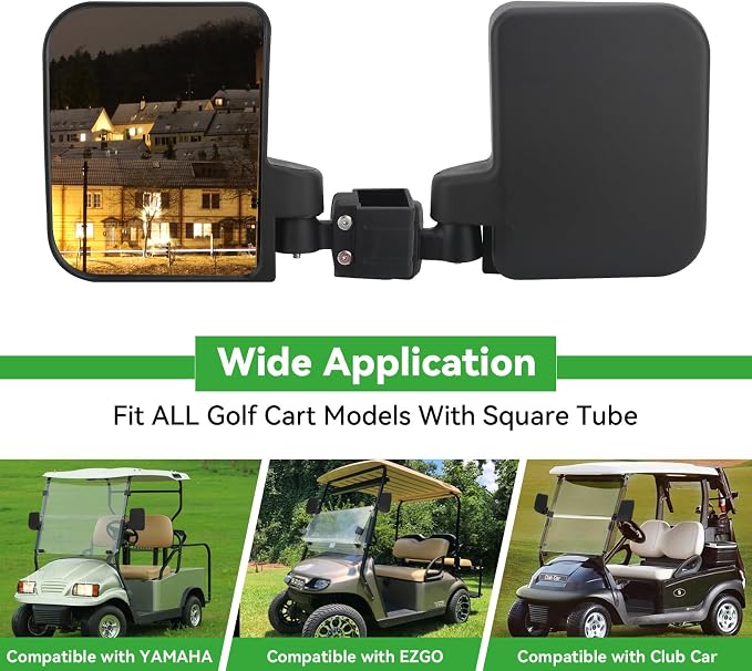 Golf Cart Side Mirrors for EZGO Club Car Yamaha, No Drilling HD-Shatterproof - Image 7
