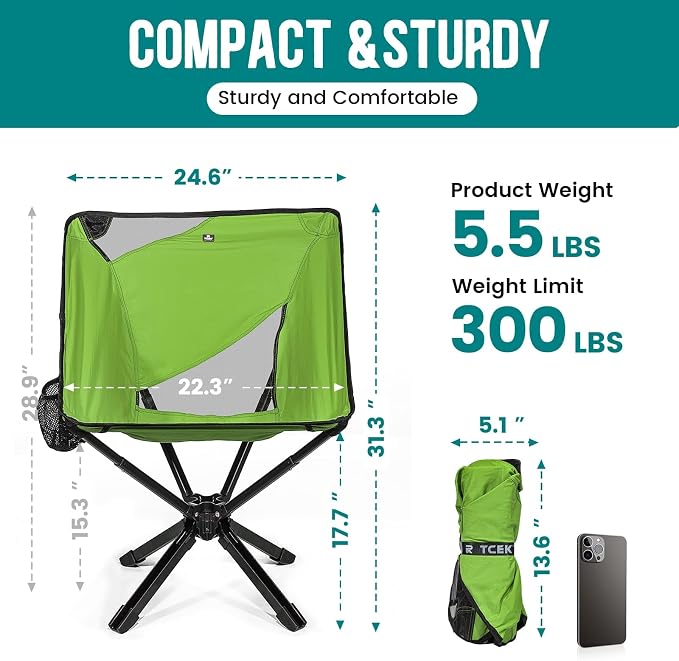 Adjustable Portable Camping Chair RiseLite Lightweight Compact Folding Chair - Image 2