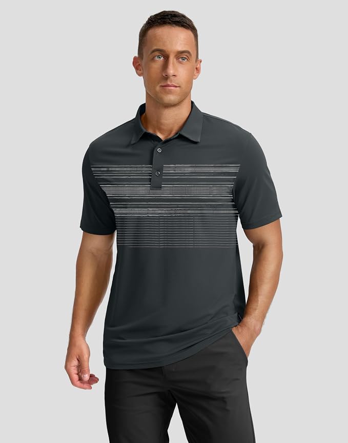 Men's Golf Shirts Dry Fit Moisture Wicking Performance Short Sleeve Collared - Image 2