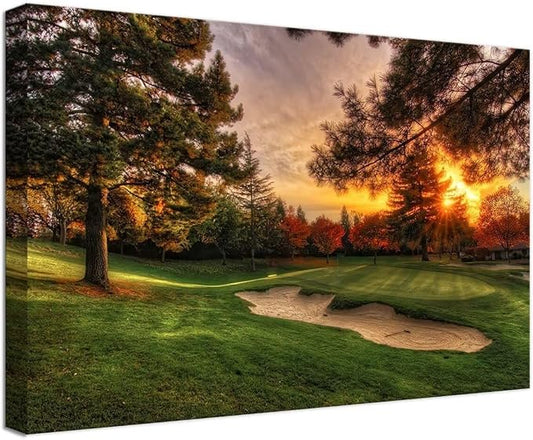 chenchenArt Golf Wall Art for Living Room Bedroom Home Decorations Golf Course by chenchenArt
