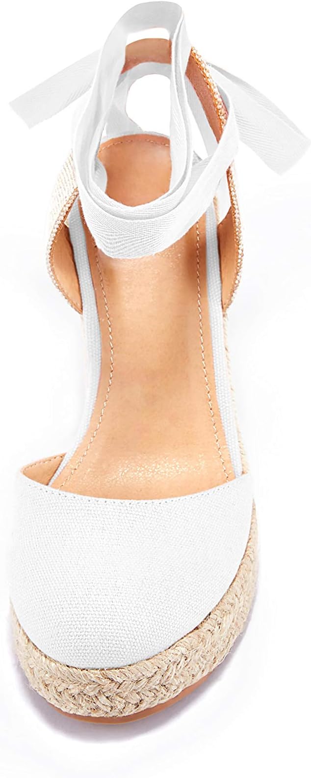 FISACE Womens Summer Espadrille Heel Platform Wedge Sandals Ankle Buckle Strap - Image 5