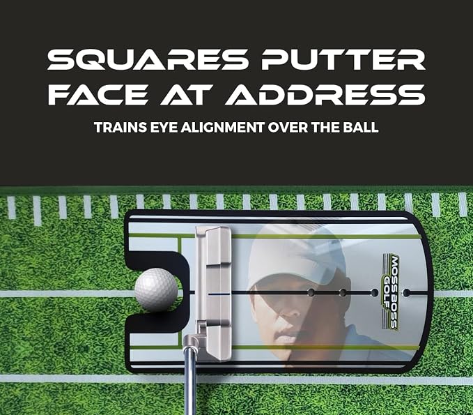 Practice Putting Mat with Automatic Ball Return Track & Putting Mirror - Image 3