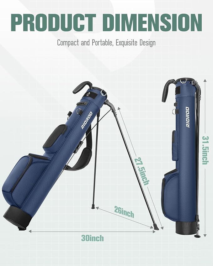 Golf Stand Bag, Lightweight Par 3 Golf Bag Holds Up to 7 Clubs - Image 4