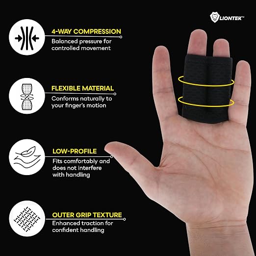 LIONTEK Double Flow Finger Sleeve V3 Pair — Joint Support & Compression - Image 2