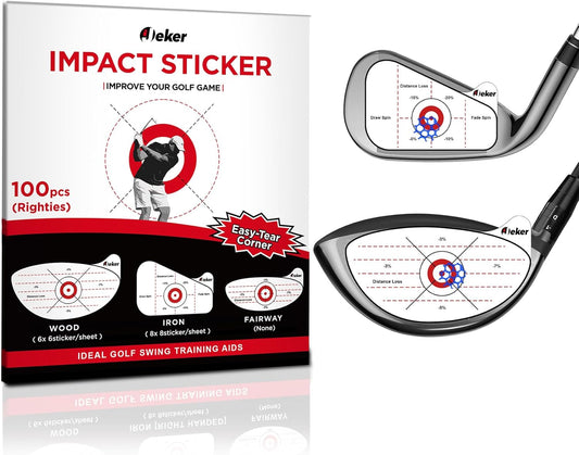 Golf Impact Tape - High-Resolution Strike Stickers for Iron, Wood & Fairway Clubs, Non-Residue, Swing Training Aid Impact Labels
