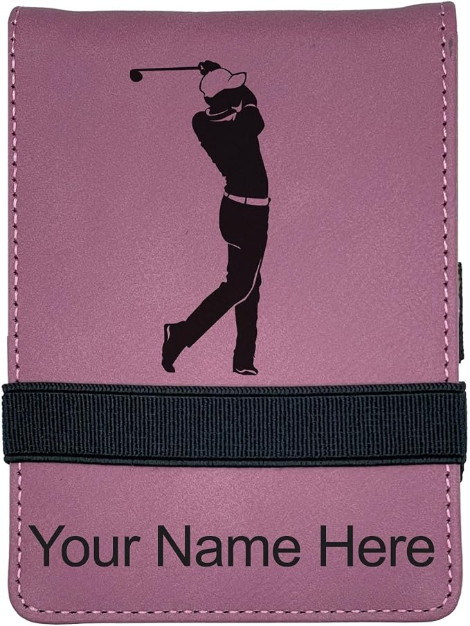 LaserGram Mini Padfolio with Notepad and Pen, Golfer Golfing, Personalized by LaserGramCustomEngravedGifts