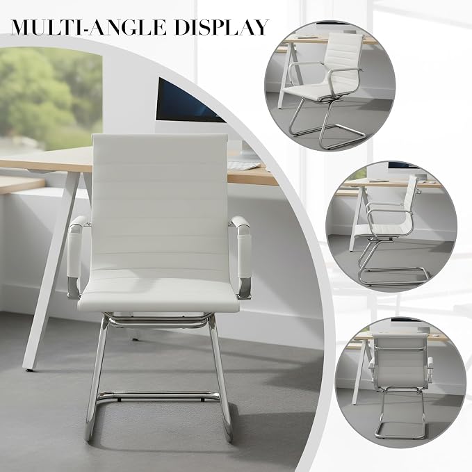 CIMOTA Waiting Room Chairs Leather Office Guest Chair Mid Back Reception Chairs - Image 7