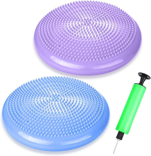 2 Pcs Wiggle Seat Inflated Wobble Cushion Flexible Balance Disc by Silipull