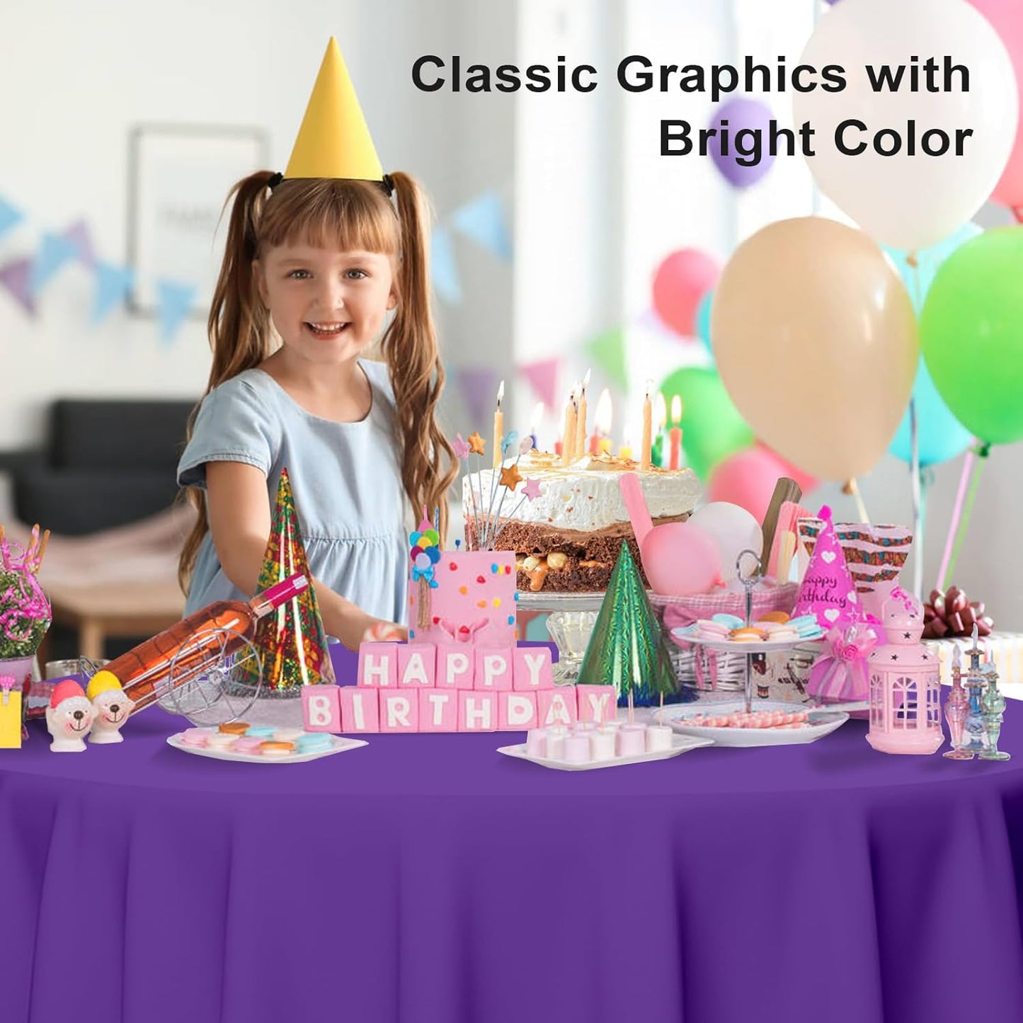 12 Pack Round Disposable Dark Purple Tablecloth, Dark Purple Plastic Table Cloths for Parties Disposable, 84x84 in Waterproof Camping Tablecloth for Birthday Party Baby Shower Picnic School