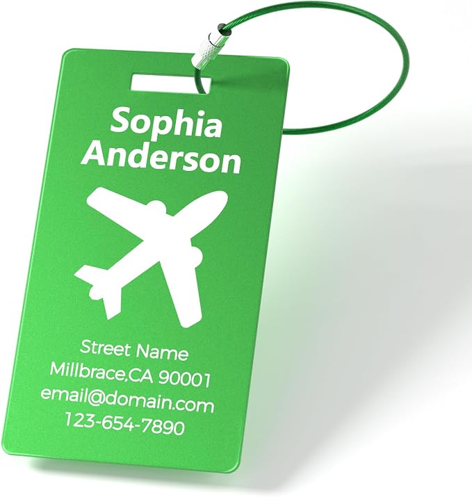 4 Pack Personalized Luggage Tags, Custom Engraved Aluminum Luggage Tags - Image 7