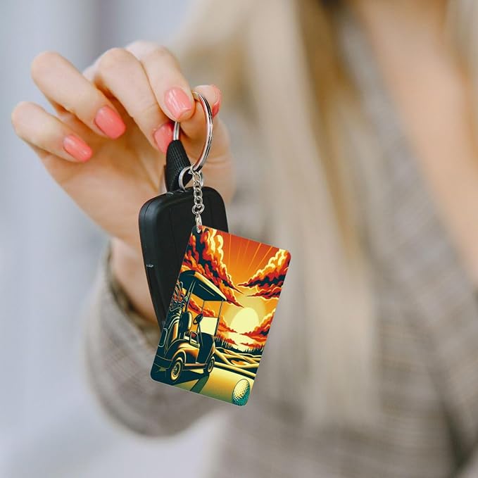 Keychain - Rectangular Acrylic Keychain Daily Key Ring Car Key Fob Holder 2X3 - Image 5