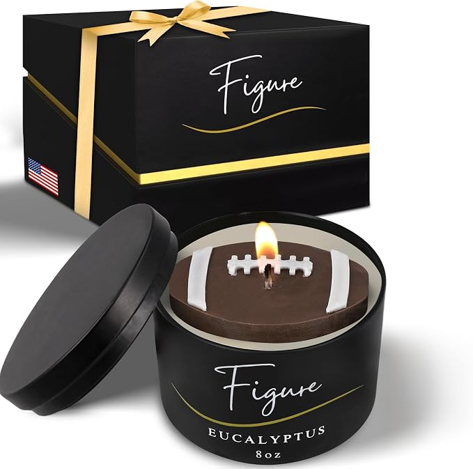 All-Natural Football Candle – Eucalyptus Scent | Hand-Poured in The USA | by FigureCandles