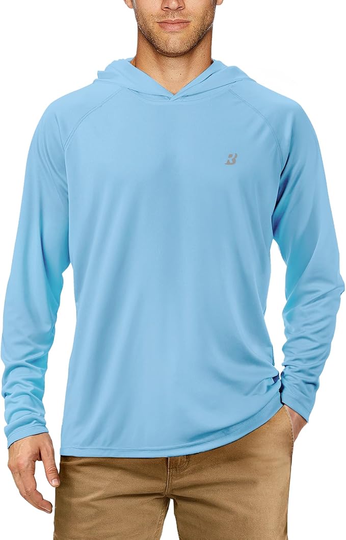 Roadbox UPF 50+ Fishing Shirts for Men, Long Sleeve UV Sun Protection Hoodie by Roadbox