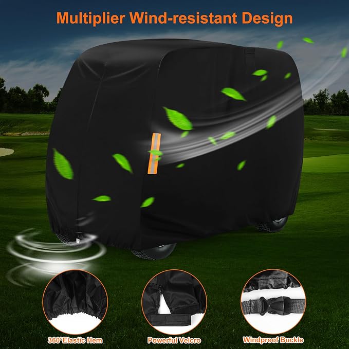 Golf Cart Cover 4 Passenger, 420D Heavy Duty Golf Cart Rain Cover - Image 5