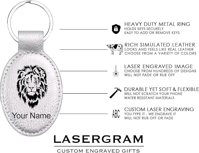 LaserGram Oval Keychain, Golfer Golfing, Personalized Engraving Included - Image 4