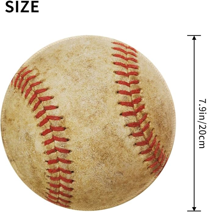 Vintage Worn Baseball Ball Round Mouse Pad, Small Gaming Mousepad - Image 2
