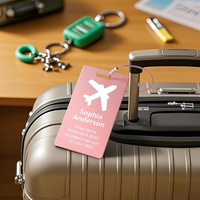 Personalized Metal Luggage Tags, Custom Suitcase Aluminum Name Tags - Image 7
