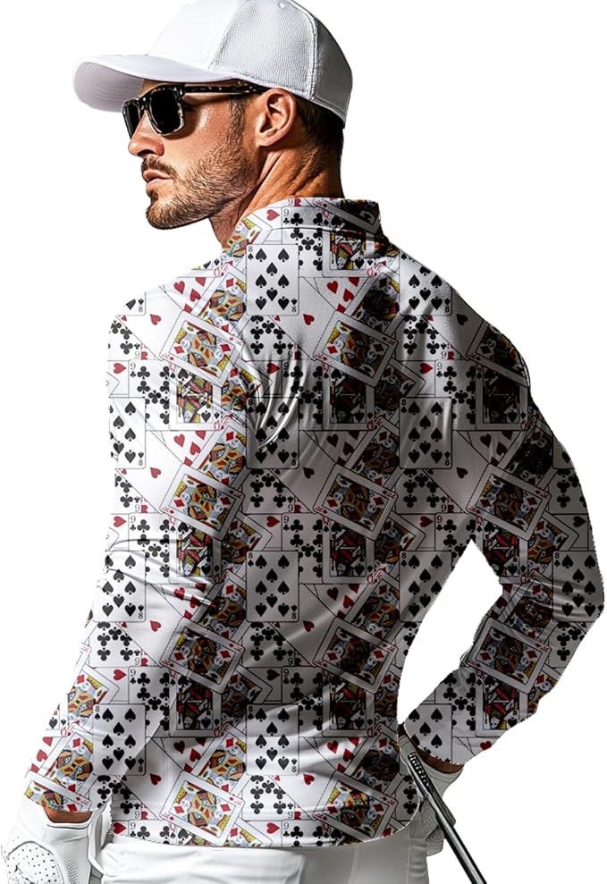 Men's Long Sleeve Golf Shirt Quick Dry 3 Button Work Fishing Outdoor Casual - Image 4