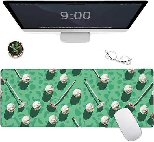 Golf Large Gaming Mouse Pad, Golfs Ball and Club Desk Mat, 31.5x11.8x0.12in by Unknown