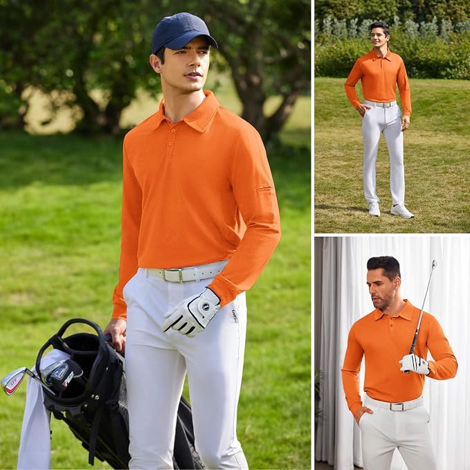 Deyeek Men's Polo Shirts Long Sleeve Golf Polo Shirts - Image 5