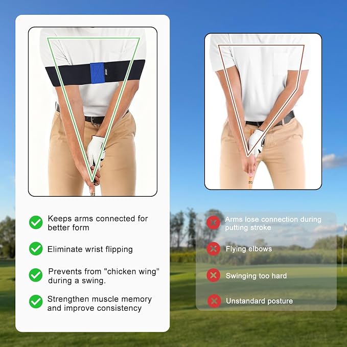 Golf Training Kit with Arm Band & Wrist Strap, Golf Swing Training Aid to - Image 2
