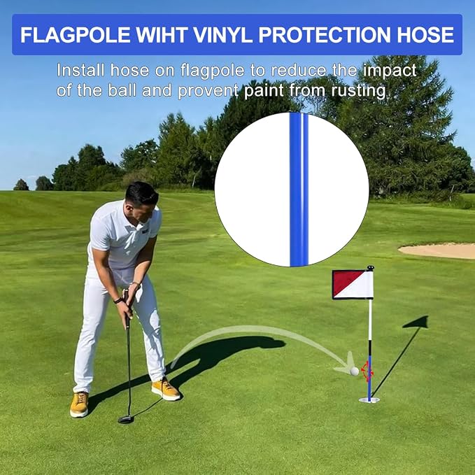 Golf Flagstick 3ft, Golf Flag Hole Cup Set Double-Sided Putting Green Flags - Image 4