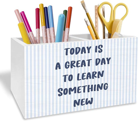 Inspirational Blue Pen Pencil Holder by Unknown