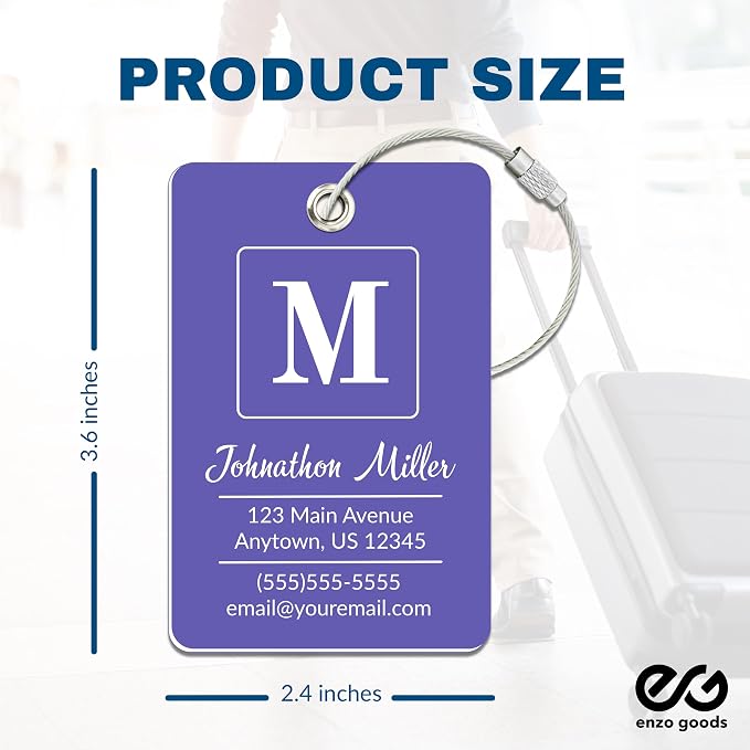 Personalized Luggage Tag | 2 Pack | Custom Luggage Tags - Image 2