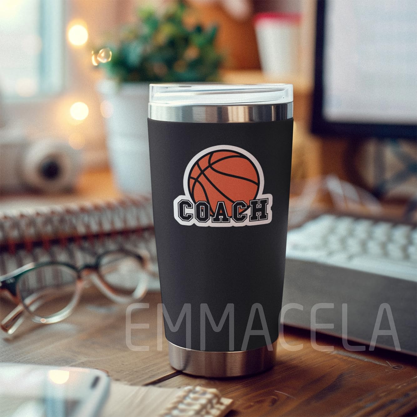 (3PCS) Coach Basketball Stickers – Waterproof Vinyl Decals for Coach, Player, Team – Sports Stickers for Tumblers, Laptops, Water Bottles,Basketball Gift Size 3 x 2.5 Inch
