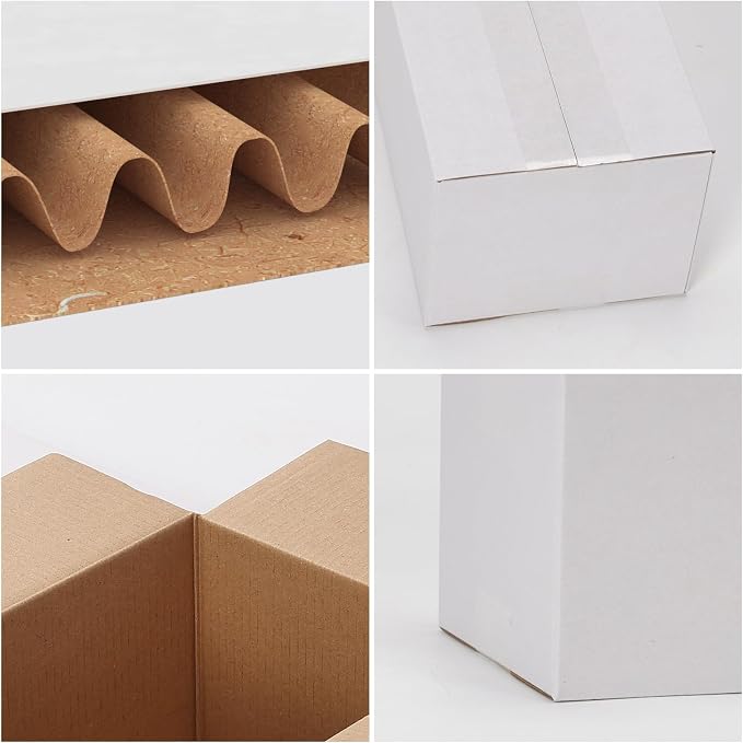 9x5x4 White Shipping Boxes Set of 40, Kraft Corrugated Cardboard Small Business - Image 4