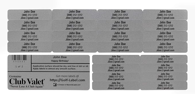 Customized Golf Club Labels – 24 Classy Identification Personalized Labels by MaverickLabel.com
