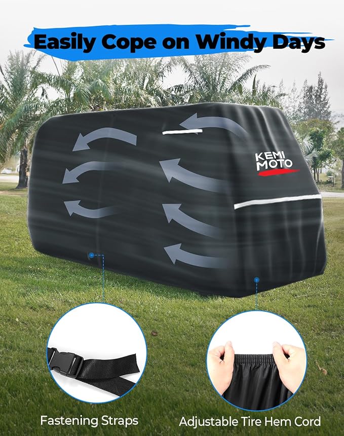 KEMIMOTO 600D Waterproof Golf Cart Cover, Universal Heavy Duty Large 8-Seater - Image 5