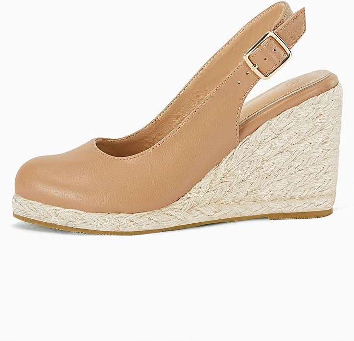 Womens Espadrilles Wedge Sandals Closed Toe Slingback Wedges Pumps Platform - Image 2