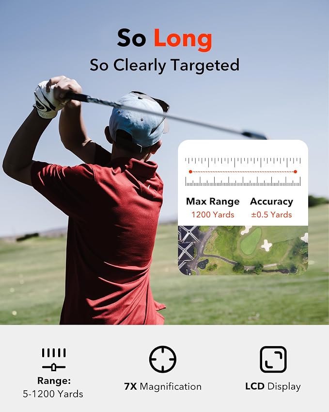 REDTIGER Golf Rangefinder with Slope Switch, 1200 Yards Laser Range Finder - Image 3