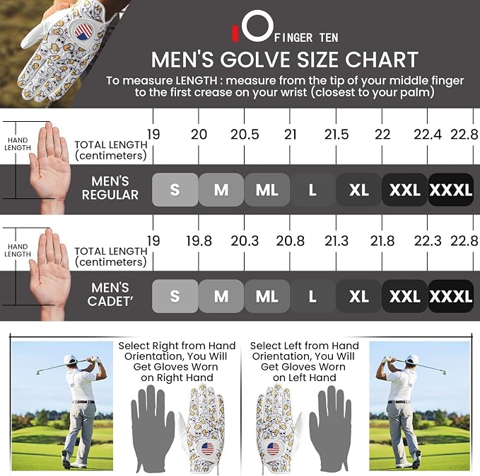 FINGER TEN Golf Gloves Men Right Handed Golfer Left Hand - Image 6