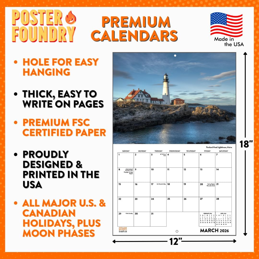 Ireland Calendar 2026 Irish Gifts Monthly Wall Calender 12 Month | American Made In The USA