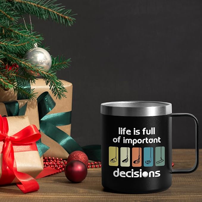 Lifecapido Golf Stainless Steel Coffee Mug, Life is Full of Important Decisions - Image 4
