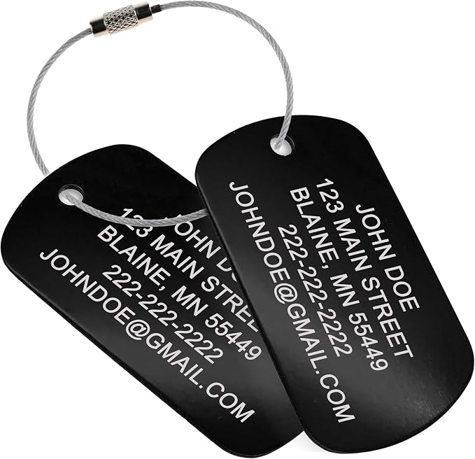 High Visibility Durable Anodized Aluminum Luggage Tags by Unknown