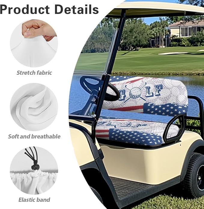 Fashion Print Golf Cart Seat Covers 2 Passenger Golf Cart Backrest Cover Golf - Image 6