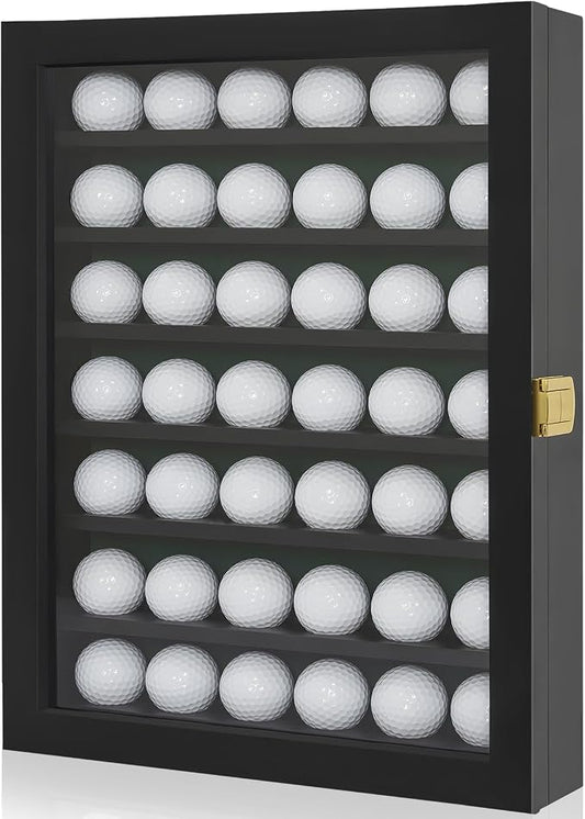 Golf Ball Display Case, Solid Wood Golf Ball Holder, Wall Mounted Golf Ball Rack by WELIDAY