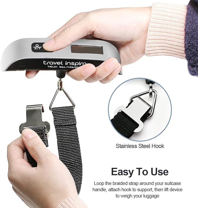 travel inspira Luggage Scale, Portable Digital Hanging Baggage Scale - Image 6