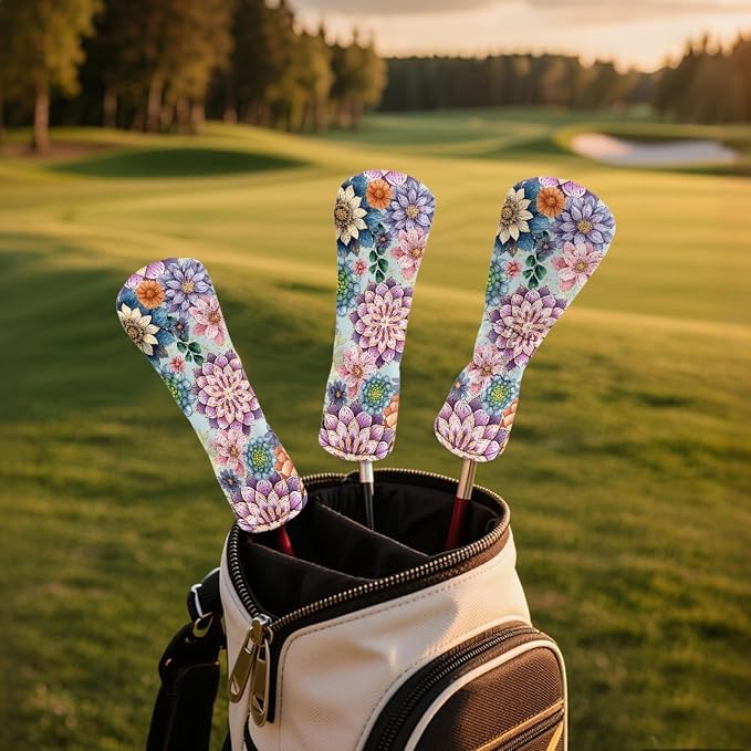Golf Club Head Covers for Club Protective, Waterproof PU Leather Driver Fairway - Image 3